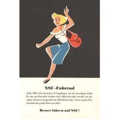 Farb-Poster NSU Fahrrad