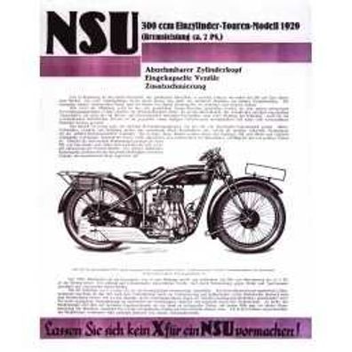 Farb-Poster NSU 301 T 1929