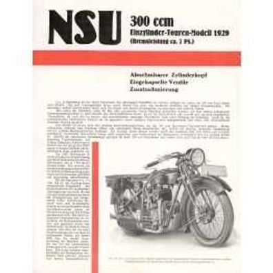 Farb-Poster NSU 301 T 1929