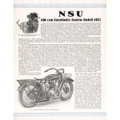 Farb-Prospekt NSU 501 T 1927
