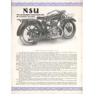 Farb-Prospekt NSU 501 T 1928