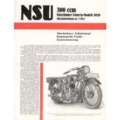 Farb-Prospekt NSU 301 T 1929