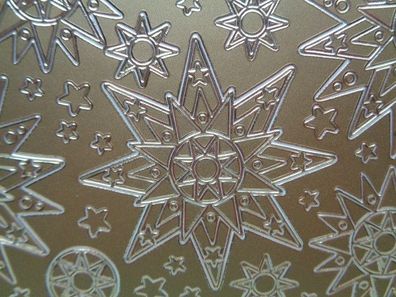 Stickerbogen Motive Ecken Bordüren Schneeflocken Sterne Winter Weihnachten