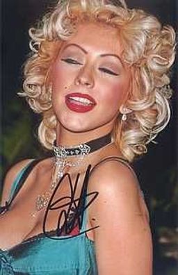 SEXY Original Autogramm Christina Aguilera auf HGF