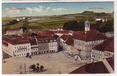 41598 Ak Bischofswerda Markt mit Rathaus um 1920