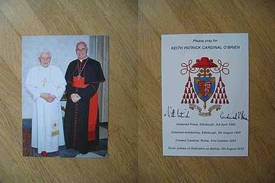 Erzbischof von Edinburgh Kardinal Keith Michael Patrick O´Brien handsign. Autogramm!!