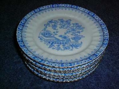 6 Teller / Mittelteller-China Blau-19cm Durchmesser