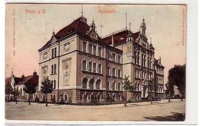 42004 Ak Pirna an der Elbe Realschule 1908