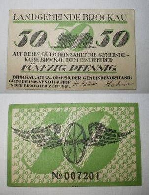 50 Pfennig Banknote Notgeld Landgemeinde Brockau 1920
