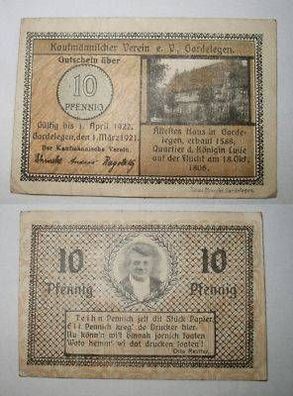 10 Pfennig Banknote Notgeld Kaufm. Verein Gardelegen