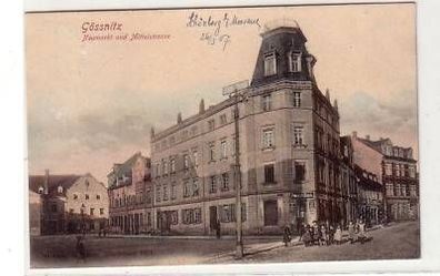 41433 Ak Gössnitz Neumarkt und Mittelstrasse 1907