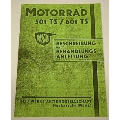 Betriebsanleitung NSU 501/601 TS 1938