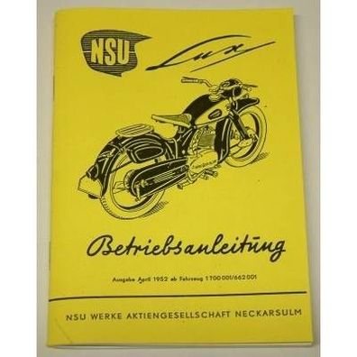 Betriebsanleitung NSU Lux 1952