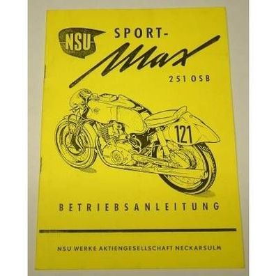 Betriebsanleitung NSU Sportmax 1955