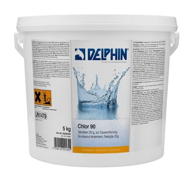5Kg Delphin Chlor 90 Chlortabs 20Gr. langsamlösloch 14,59 Euro/ Kg