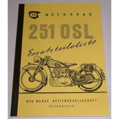 Ersatzteilliste NSU 251 OSL 1950
