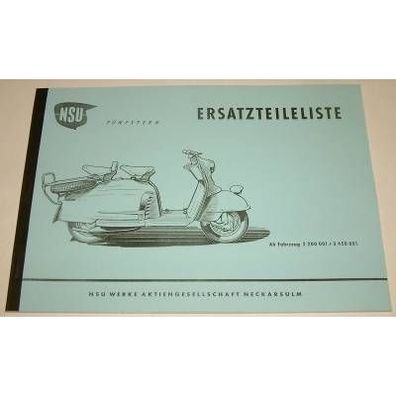 Ersatzteilliste NSU Prima V 1957