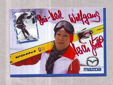 Heidi Biebl ( Olympiasieger) - signierte Autogrammkarte