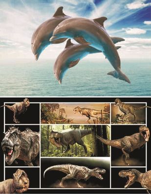 TischSet 3D Delfine Dinosaurier Platzset 2erSet Platzdeckchen Poster Bilder Tier