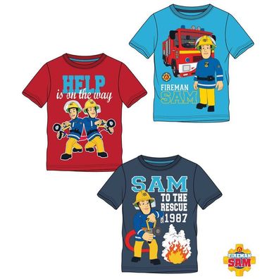 T-Shirt Im Einsatz | Feuerwehrmann Sam | Größe 104 - 140 | Kinder Jungen Shirt