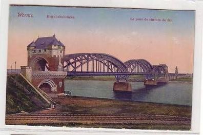 36335 Ak Worms Eisenbahnbrücke um 1920