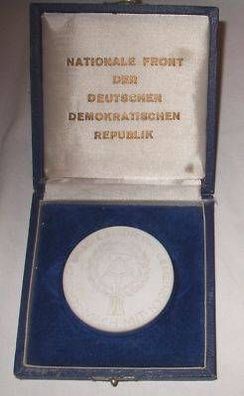 DDR Porzellan Medaille "Mach Mit" Initiative im Etui