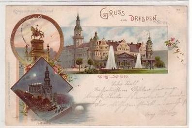 17770 Ak Lithographie Gruss aus Dresden 1899