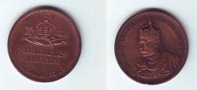 Medaille Regierungsantritt von Kaiser Wilhelm II 1888