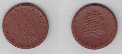 seltene Porzellan Medaille Thomaskirche Leipzig 1923