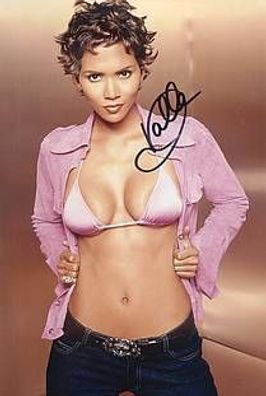 SEXY Original Autogramm HALLE BERRY auf Großfoto