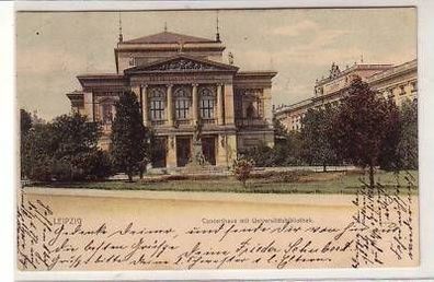12/4 Ak Leipzig Concerthaus mit Uni Bibliothek 1902
