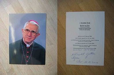 Bischof em. von Chur Amedee Grab - handsigniertes Autogramm!!!