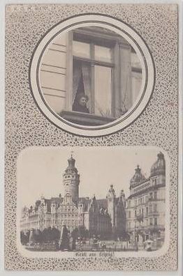 3/20 Mehrbild Ak Gruss aus Leipzig neues Rathaus 1911