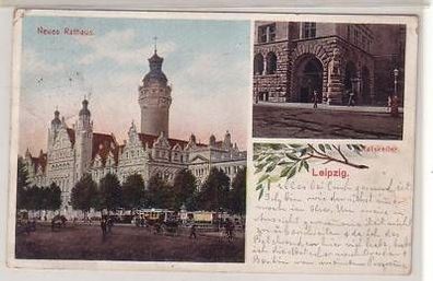 32/17 Ak Leipzig neues Rathaus mit Ratskeller 1905