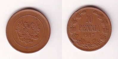 10 Penniä Kupfer Münze Finnland 1917