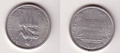 5 Franc Aluminium Münze Französisch Polynesien 1965