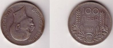 100 Lewa Silber Münze Bulgarien 1934