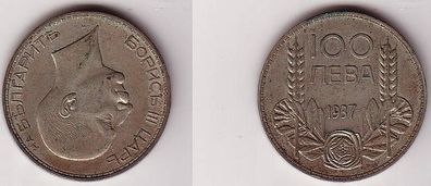 100 Lewa Silber Münze Bulgarien 1937