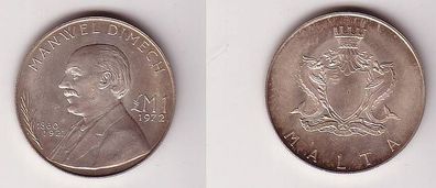 1 Pfund Silber Münze Malta Manwell Dimech 1972