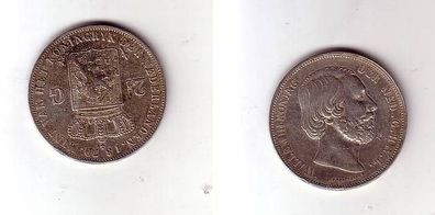 2 1/2 Gulden Silber Münze Niederlande 1870