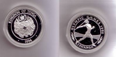 1 Pa´anga Silber Münze Kongdom of Tonga 1994 PP