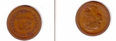 20 Centavos Kupfer Münze Portugal 1925