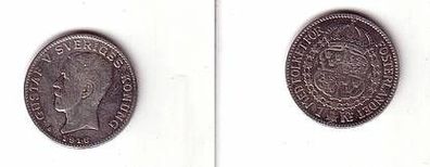 1 Krone Silber Münze Schweden 1916