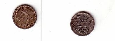 25 Öre Silber Münze Schweden 1902