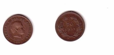 20 Reis Kupfer Münze Portugal 1892