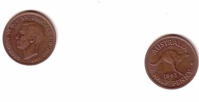 1/2 Penny Kupfer Münze Australien 1943