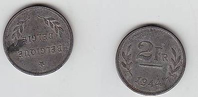2 Franc Eisen Münze Belgien 1944