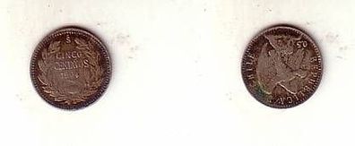 5 Centavos Silber Münze Chile 1904