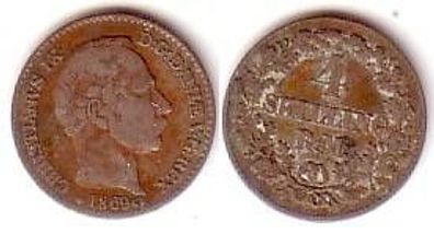 4 Skilling Silber Münze Dänemark 1869