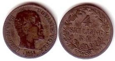 4 Skilling Silber Münze Dänemark 1854